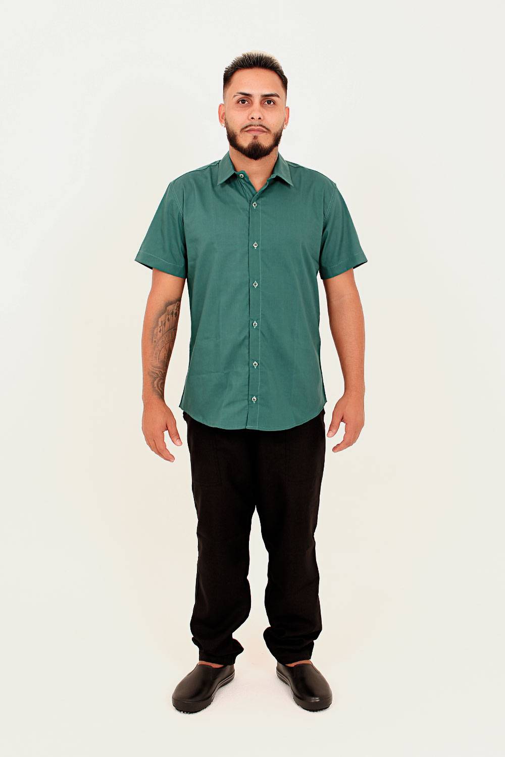 camisa-social-manga-curta-verde