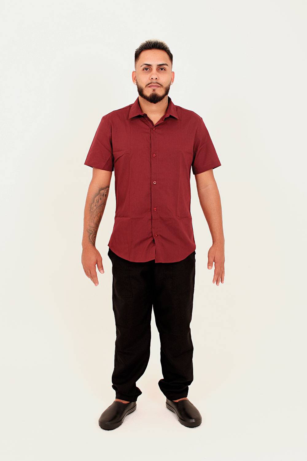 camisa-social-manga-curta-vinho